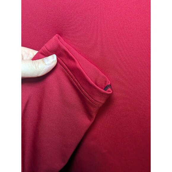 NIKE PRO COMBAT HYPERWARM LONG SLEEVE SHIRT RED BLACK FITTED MENS Size SMALL - Picture 2 of 13